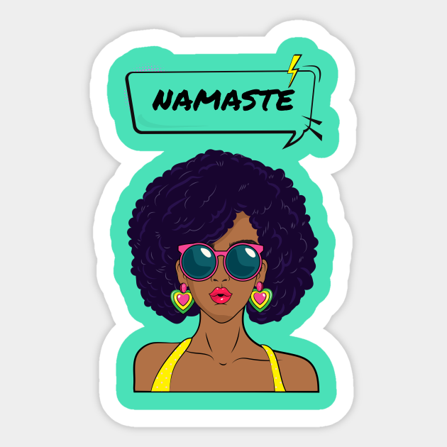Namaste Cartoon Woman In Sunglasses Namaste Sticker Teepublic 20,173 likes · 100 talking about this. namaste cartoon woman in sunglasses
