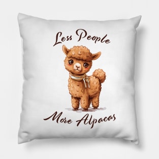 Less People More Alpacas Pillow