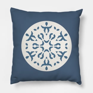 Geometric Shapes Cutout Pattern Off White Blue Pillow