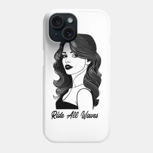 ride all waves, surfer girl, surf vibes, v1 Phone Case