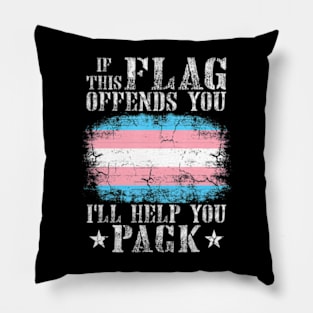 Transgender If This Flag Offends You Trans Pride Pillow