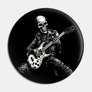 Rock And Roll Skeleton Rocker Design Pin