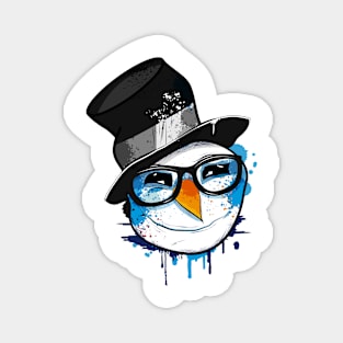 Snowman with nerd glasses Magnet