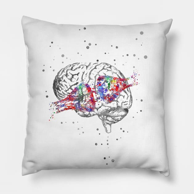 Synapse receptor and brain Pillow by RosaliArt