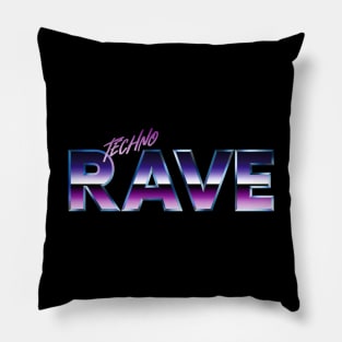 Techno Rave Retro 80s Style Design Pillow