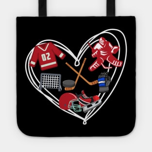 Womens Mens Love Playing Hockey Gift for hockey mom dad best hockey player Tote