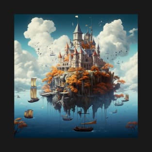 Ethereal Skies: The Floating Castle Adventure T-Shirt