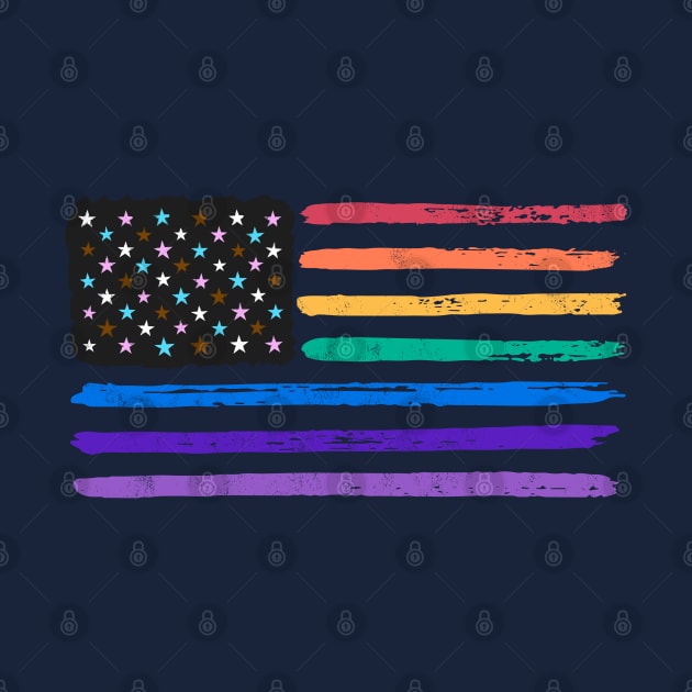 Pride-Spangled Banner - Rainbow Pride US flag - LGBTQ - Stars and Stripes by thedesigngarden