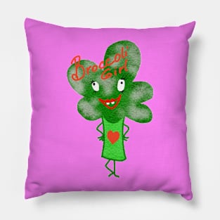 Broccoli Girl Pillow