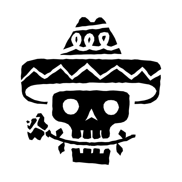 Just a Black Skull in Sombrero by Dmytro