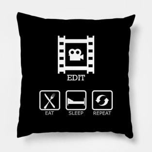 Editor - Eat sleep edit repeat Pillow