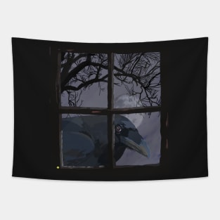 The raven in the window looking at you Tapestry