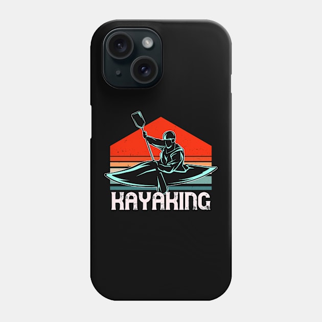 Kayaking River Paddle Boating Vintage Kayaker Phone Case by Foxxy Merch