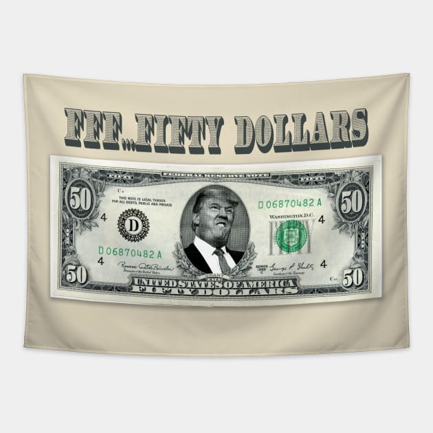 trump dollar t-shirt Tapestry by adouniss