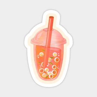 Peach Boba Magnet