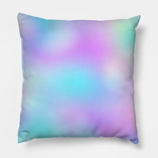 Rainbow Colors Abstract Blurry Gradient Ombre Soft Tie Dye Look Pillow