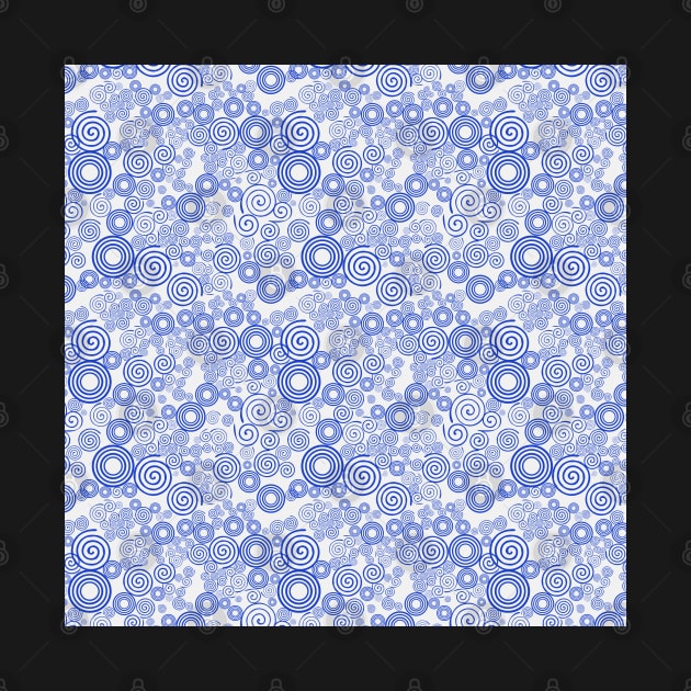 Trippy Blue and Gray Spiral Pattern by Design_Lawrence