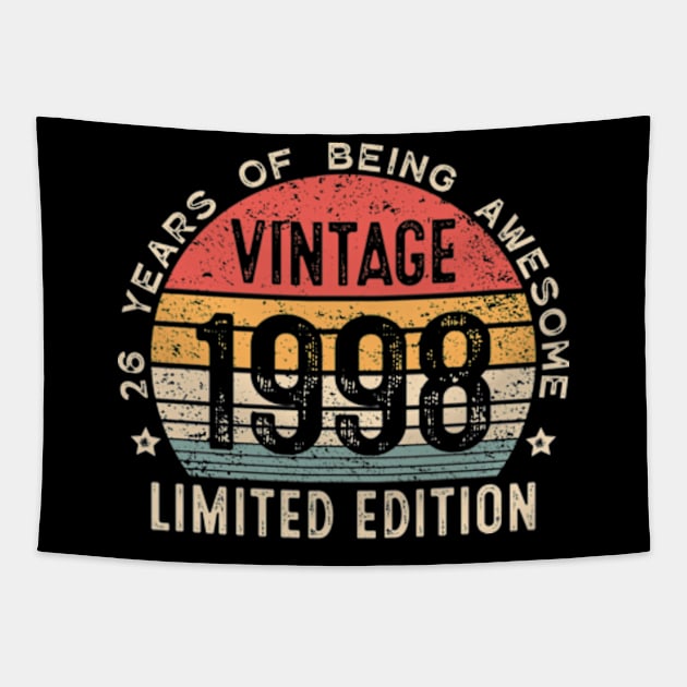 26 Year Old Gifts Vintage 1998 Limited Edition 26th Birthday Tapestry by Shrtitude