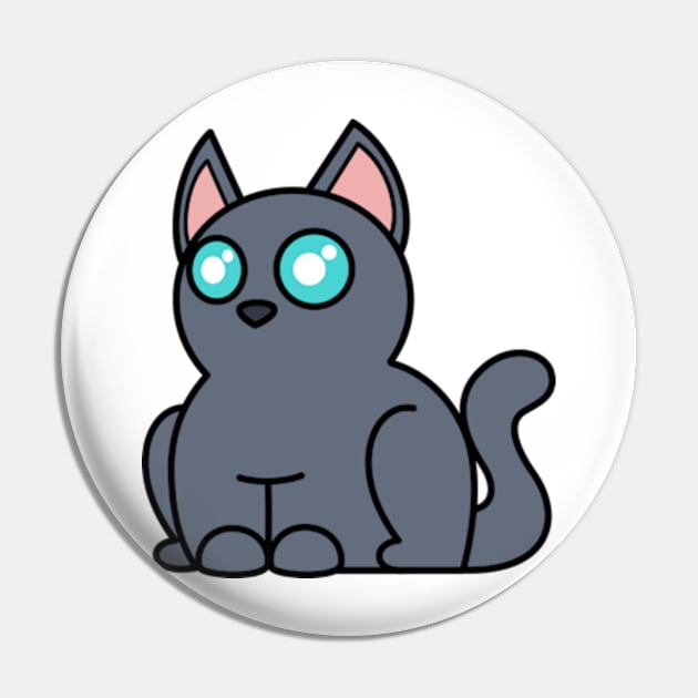 Plump Cat Russian Blue Pin by JadedOddity