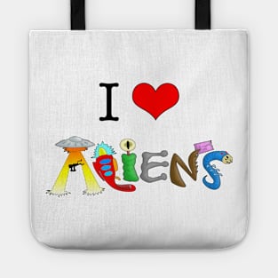 I LOVE ALIENS Tote