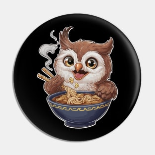 Owl eating ramen - ramen life Pin