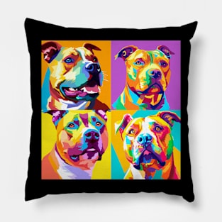 American Staffordshire Terrier Pop Art - Dog Lover Gifts Pillow