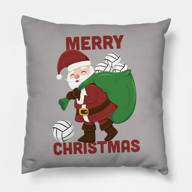 Santa Claus for Volleyball Lovers Pillow by HHT