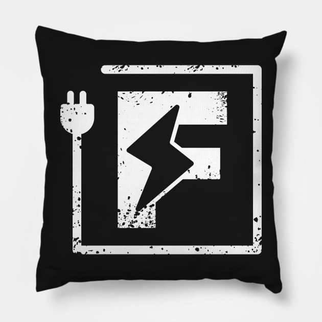 Electrical letter F | Electrician or Electrical Engineer name initial F, Electricity art Pillow by EngineersArt