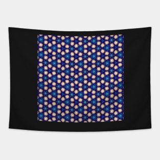 Gorgeous Blue and Gold Beadwork Inspired Fashion Print Tapestry