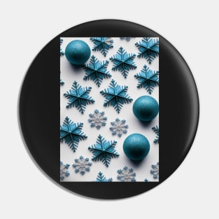 Christmas Seamless Pattern - Blue Snowflakes #7.2 Pin