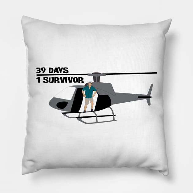 Jeff Probst Helicopter Cartoon Pillow by katietedesco