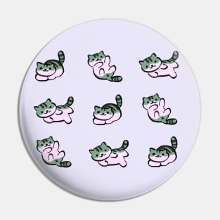 cute kawaii pickles the gray tabby cat / kitty collector pattern Pin