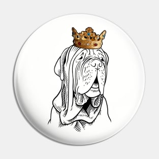 Neapolitan Mastiff Dog King Queen Wearing Crown Pin