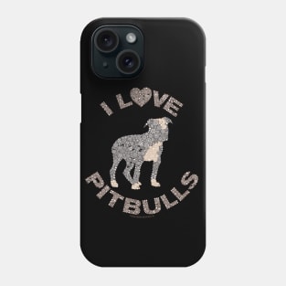 I LOVE PITBULLS Dog Lover Circle Design Phone Case