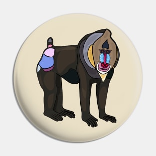 Mandrill cartoon illustration Pin