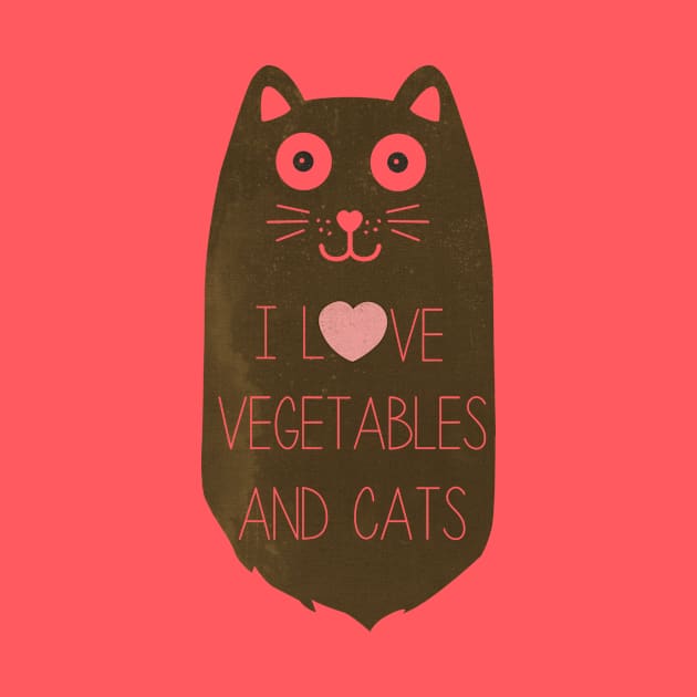 vegan cat - vegetables and cat by teemarket