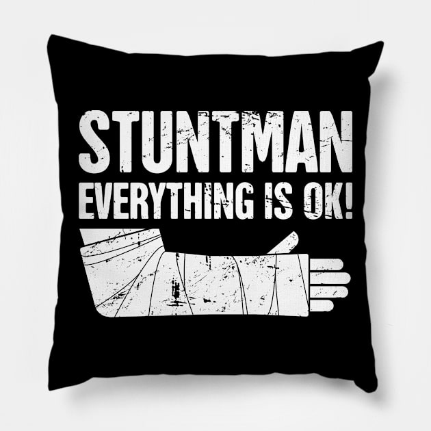 Stuntman - Funny Broken Arm Get Well Soon Gift Pillow by MeatMan