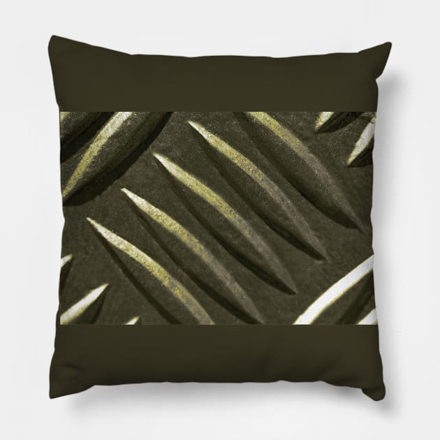 Dark Green Metal Plate Pillow by mavicfe