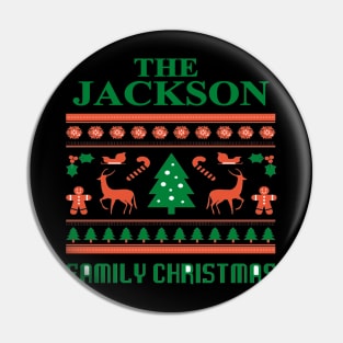 Family Christmas - Groovy Christmas JACKSON family, Family Christmas T-shirt, Pjama T-shirt Pin