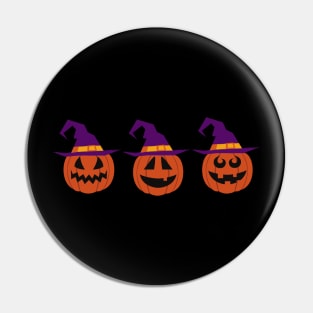 Creepy pumpkin halloween smile face Pin