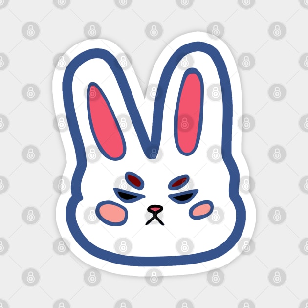 angry bunny clipart Magnet by Art by Lex