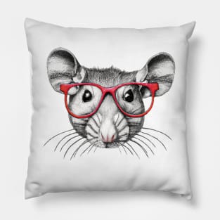 Mouse wearing glasses Pillow