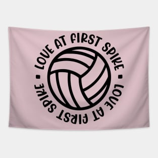 Love At First Spike Volleyball Girls Boys Cute Funny Tapestry