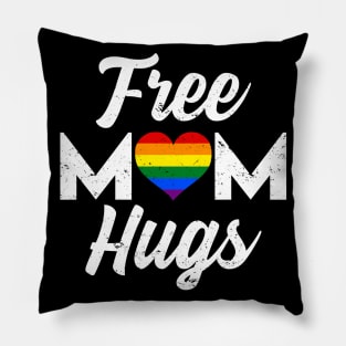 Free Mom Hugs - LGBT Rainbow Pride Heart Pillow