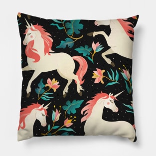 Unicorn Pattern Design Art Lover Gift Pink Fantasy Magical Pillow