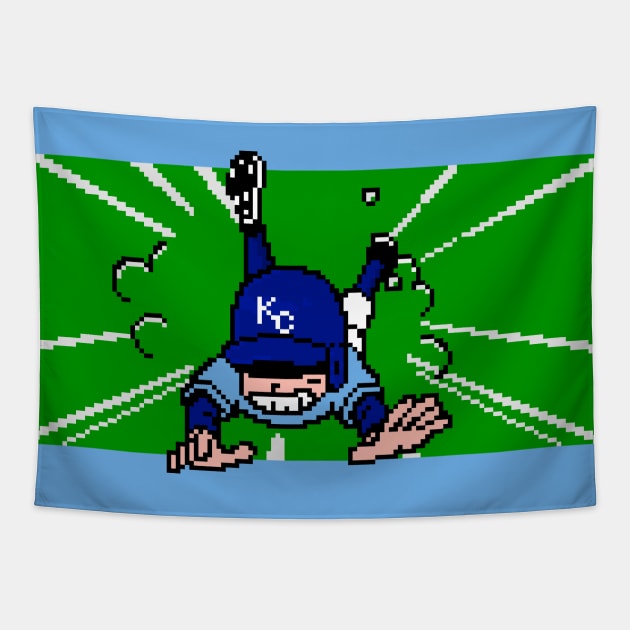 8-Bit Baseball Slide - Kansas City Tapestry by The Pixel League