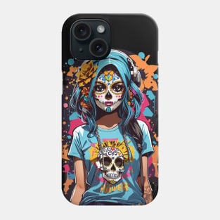 Dia de los Muertos Sugar Skull Punk Girl! Phone Case