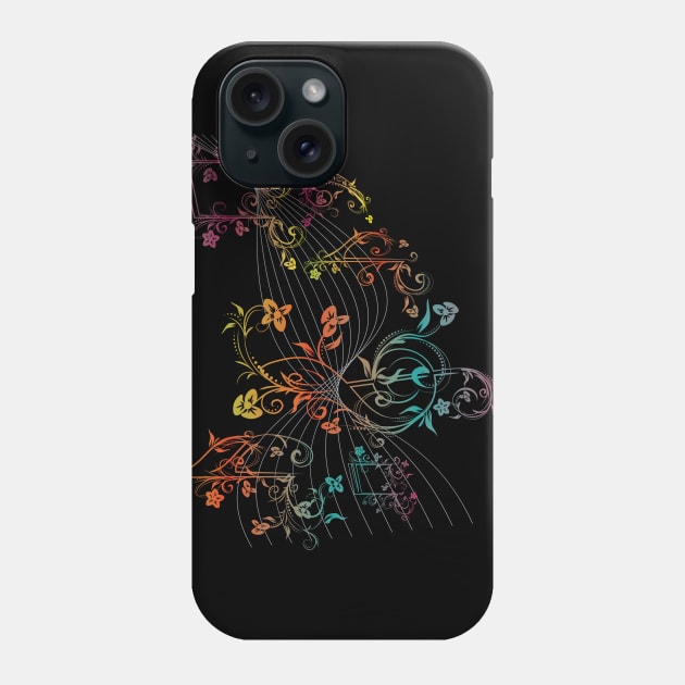 Floral Music Notes Phone Case by AnnArtshock