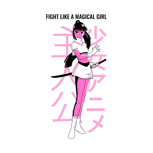 Fight like a magic girl anime girl by Dody