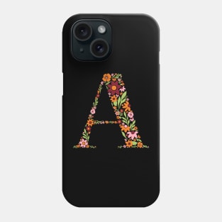 Retro Floral Letter A Phone Case